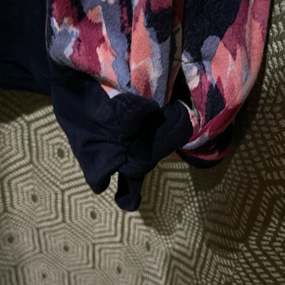 Ruby Rd. Purple and Pink Rounded Neckline 3/4 Sleeve Blouse - Picture 6 of 10